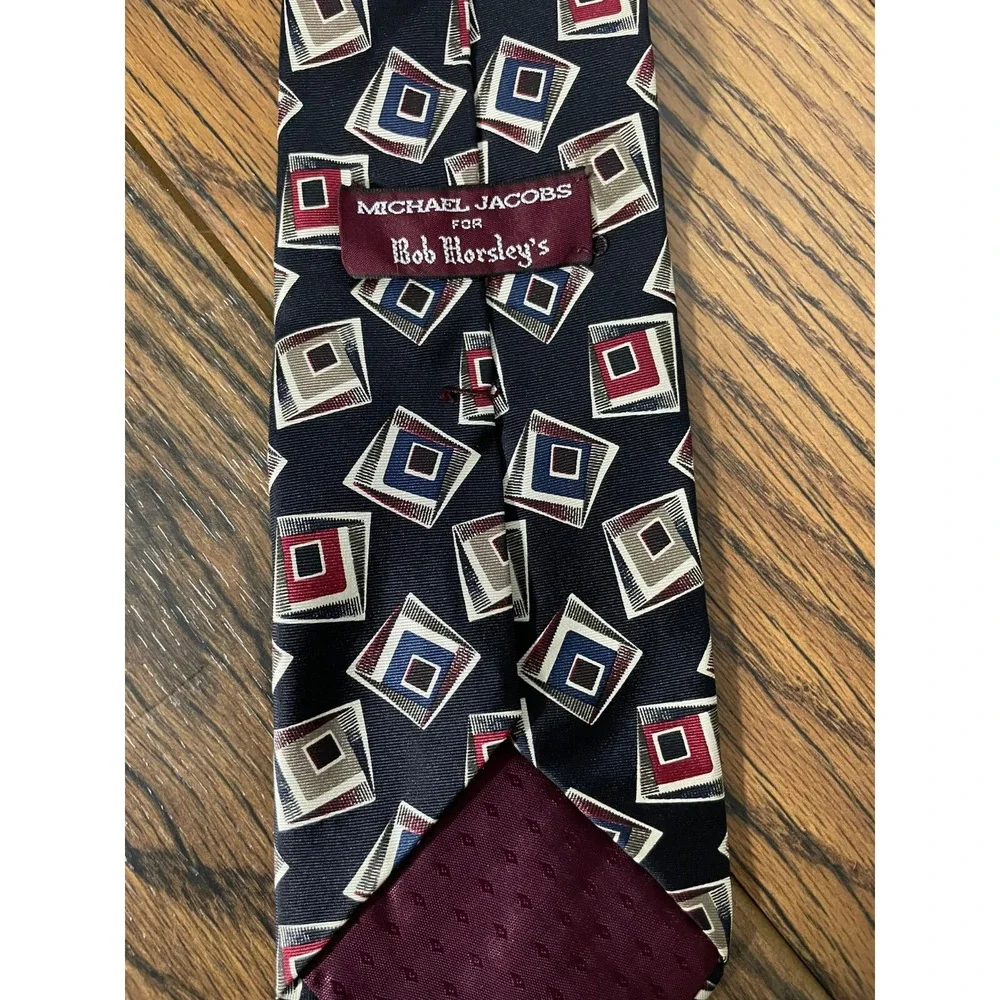 Lot of 2 Patterned Ties LORD & TAYLOR + MICHAEL JACOBS‎ Geometric Silk Neckwear